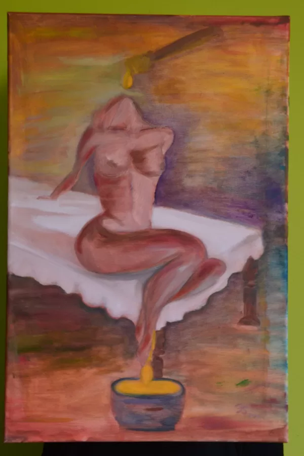 Candle, a/e, 60x80, J. Gruberte, 45 EUR